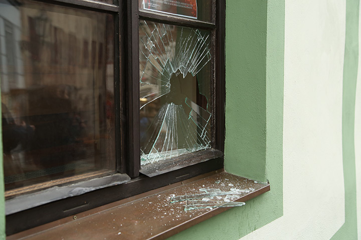 A2B Glass are able to board up broken windows while they are being repaired in Tiverton.
